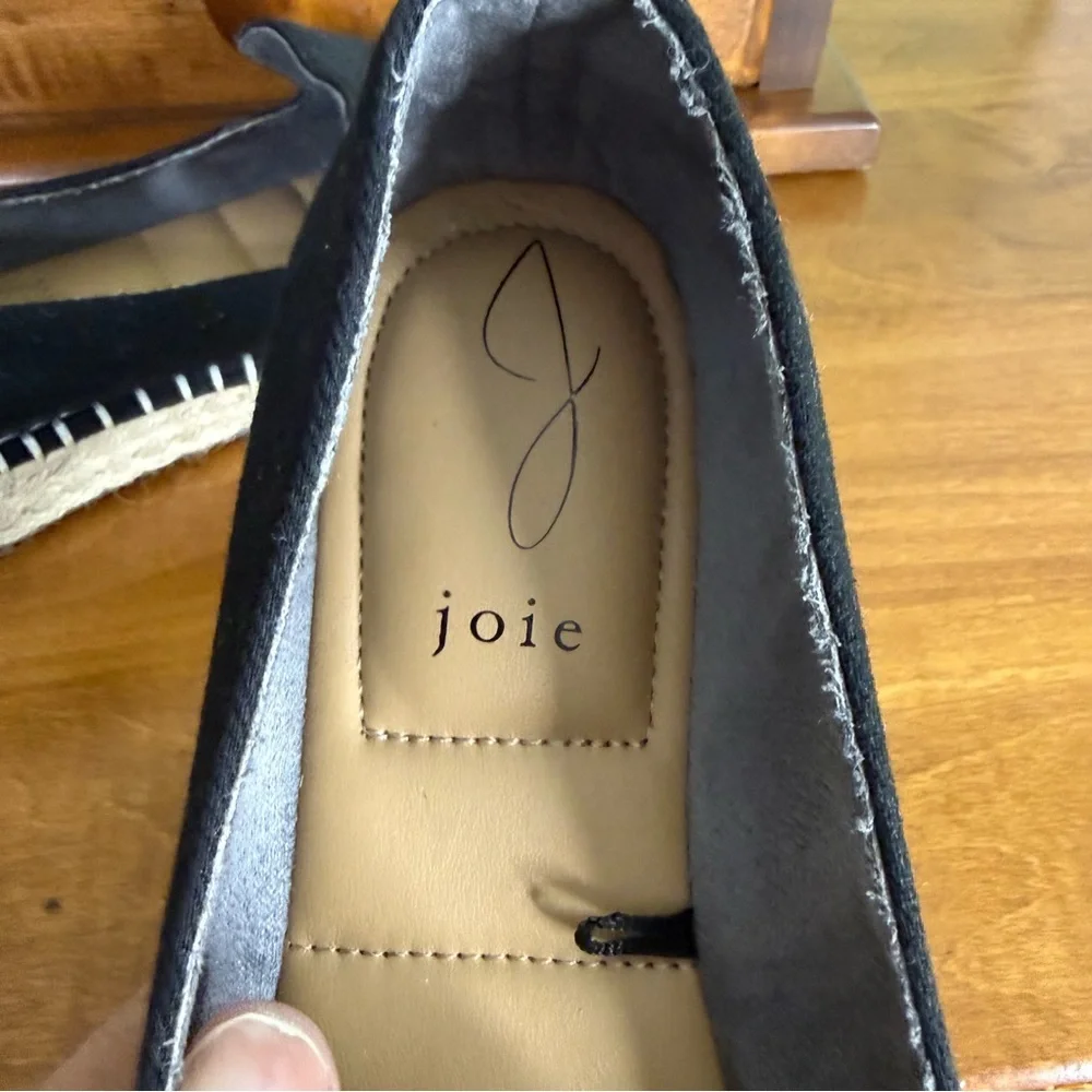 NEW Joie Cara Black Canvas Espadrille Slip-On Flats woman 7.5 Comfort shoe